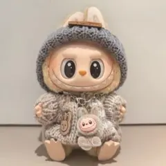 labubu洋服ラブブぬいぐるみ着17cm ぬい服着せ替え服3点セット　ブラウン