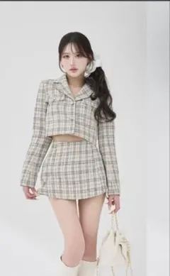 ダーリッチ Vernal Tweed コンパクトジャケット&スカートセット！Mのサムネイル