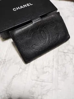 1点限り！ 綺麗 シャネル キャビア デカココマークガマ口 長財布