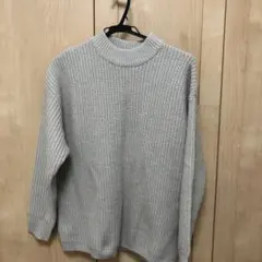 リブ編み クルーネック ニットセーター