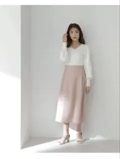 【NATURAL BEAUTY BASIC】 サイドタックフレアスカート