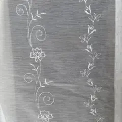 ホワイト 花柄刺繍 レースカーテン100✖️220 2枚