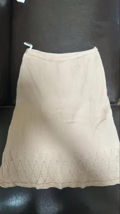 ニット タイトスカート ベージュ 膝丈のサムネイル