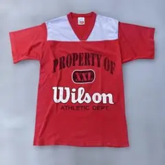90s vintage Wilson Vネック Tシャツ デカロゴ　古着のサムネイル