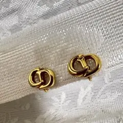 【美品】Dior CDロゴ イヤリング ゴールド 小ぶり 刻印あり