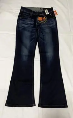お値下げ SOMETHING ブーツカットデニム 27 ダークブルー 暖パン