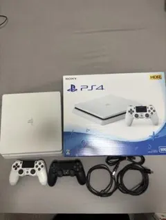 PS4 本体　美品　グレイシャーホワイト　CUH2100A コントローラー２個