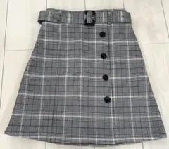 チェック柄ミニスカート グレー
