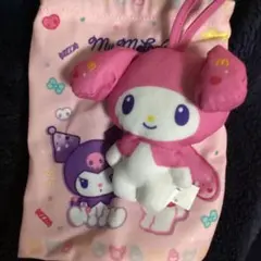 クロミ　マイメロディ ぬいぐるみ　巾着　ハッピーセットおまけ