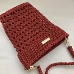 かぎ針編みスマホショルダーバッグ