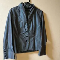 レディースジャケット光沢感ブルーグレー・40