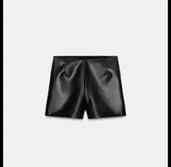 ZARA フェイクレザーハイウエストショートパンツ