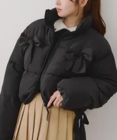 NICE CLAUP ブラック ダウンジャケット