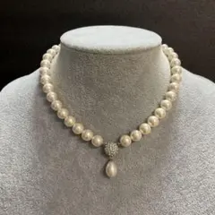 パールビーズ ネックレス ストーン ドロップ しずく型
