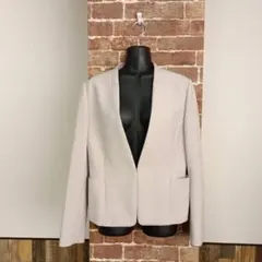 ユナイテッドアローズ　ノーカラージャケット　ライトグレー　ポケット　サイズ40