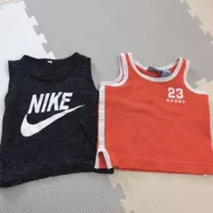 NIKE 黒タンクトップ オレンジタンクトップ セットベビー服60〜70size