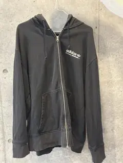 adidas ブラック フルジップ パーカー　古着