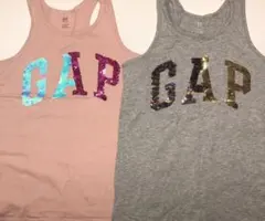 GAP 色が変わるスパンコール　ノースリーブ　タンクトップ　160 ２枚セットのサムネイル