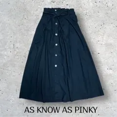 可愛い♡ AS KNOW AS PINKY ブラックフレアスカート フリーサイズ