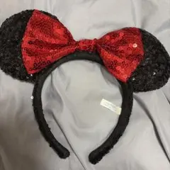 ミニーマウス カチューシャ 黒赤
