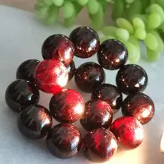 高品質【美品】【透明感】天然石ガーネット約12.2mmブレス