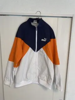 PUMA ナイロンジャケット XL ネイビー/オレンジ