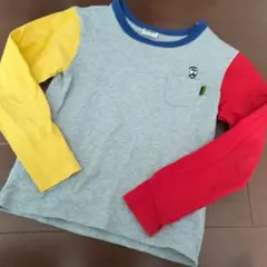 長袖カットソー グレー 赤 黄色140 エフオーキッズ ロンT