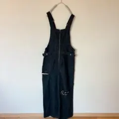 美品　JEANASIS ジーナシス　ブラックデニム　カットアウトデニムサロペットのサムネイル