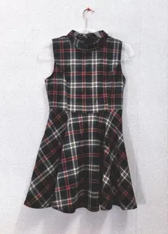 usedテイスト ノースリーブチェック柄ミニワンピース♡ Sサイズ