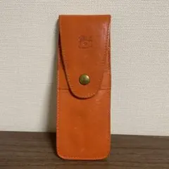 IL BISONTE オレンジ レザー ペンケース