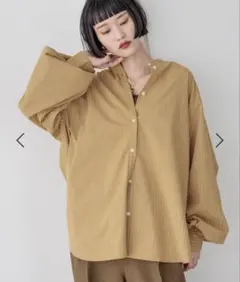 LOWRYSFARM マルチストライプシャツ ブラウス イエロー