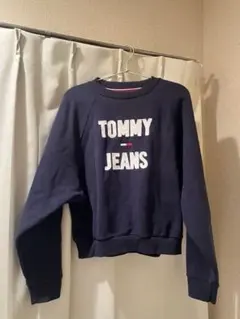 【古着】TOMMY JEANS ネイビー スウェット S