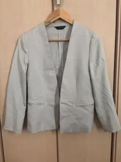 【ESPRITMUR】ライトグレー ノーカラージャケット