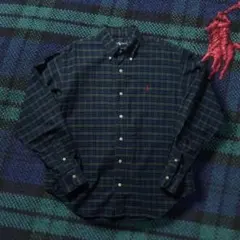 【人気カラー】90s Ralph 長袖シャツ ブラックウォッチ レッドポニー