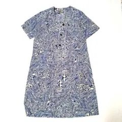 ハンドメイド 一点物 ワンピース アート調 デザイン レトロ 個性的 きれいめ