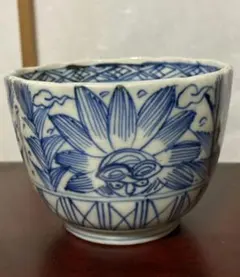 403『染付 銀杏 蕎麦猪口』　/骨董品 古美術 古道具 アンティーク 403『染付 銀杏 蕎麦猪口』 /骨董品 古美術 古道具 アンティーク