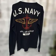 AVIREX U.S. NAVY 長袖カットソーMサイズ状態良い￼ビックロゴのサムネイル