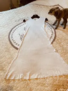 CHANEL ココマークパールボタン ニット ファー ぼかし柄 ワンピース