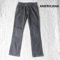 【AMERICANA】デニムパンツ　ストレートジーンズ　ダークグレー XXSのサムネイル