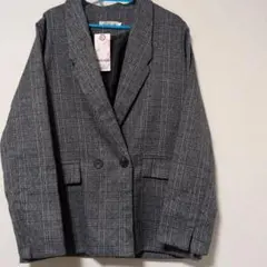 グレー系チェック ダブルブレストジャケット