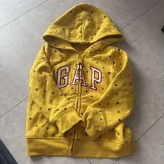 GAP イエロードット柄フード付きパーカー　100サイズ