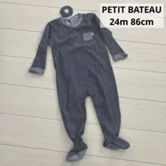 新品未使用 プチバトー 24m 足付き ロンパース 長袖 ベビー パジャマ