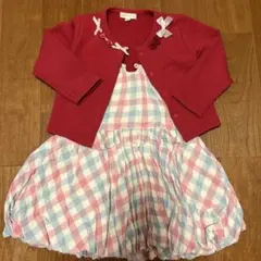 くう様　パンパンチュチュ赤いカーディガンのみ　90