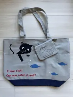 猫小物入れ付きトートバッグ