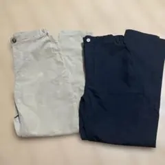 ベージュ・黒 ストレートパンツ 150cm 2枚セット　まとめ売り