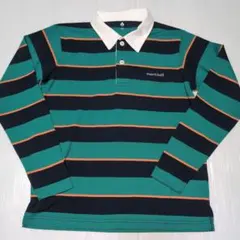 150★mont-bell モンベル★ロゴ刺繍！ボーダーＴシャツ★