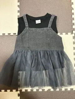 チュールキャミソール付き2点セットカットソー　80cm