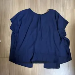 MICHEL KLEIN PARIS 半袖ブラウス ネイビー サイズ38のサムネイル