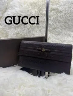 【✨美品✨】GUCCI グッチシマ リボン インターロッキングG レザー 長財布