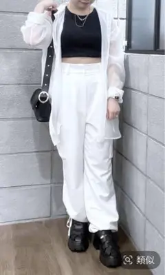 【eL】ワイドカーゴパンツ オフホワイト